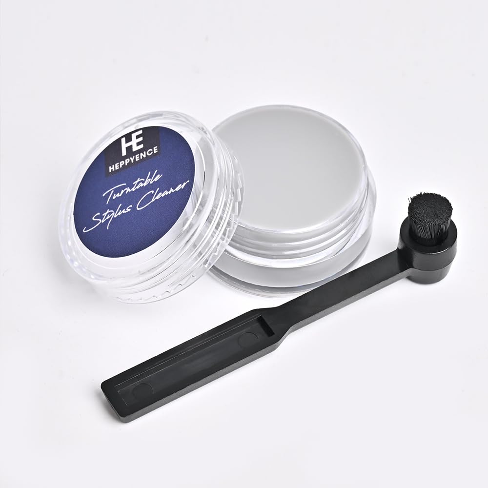

HEPPYENCE Stylus Cleaner Set Record Needle Cleaner with Adhesive Gel Static Electricity Removal Carbon Fiber Brush for Turntable Maintenance and