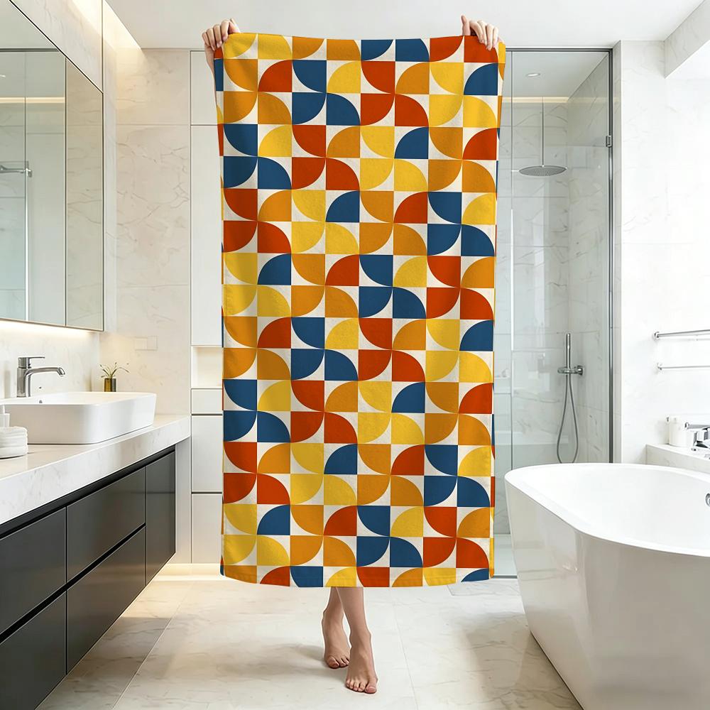 Minimal B-Bauhaus geometricS Towel Five-Star Hotel Quality Eco-Friendly Ultra Soft Thick Towels & Beach Towels