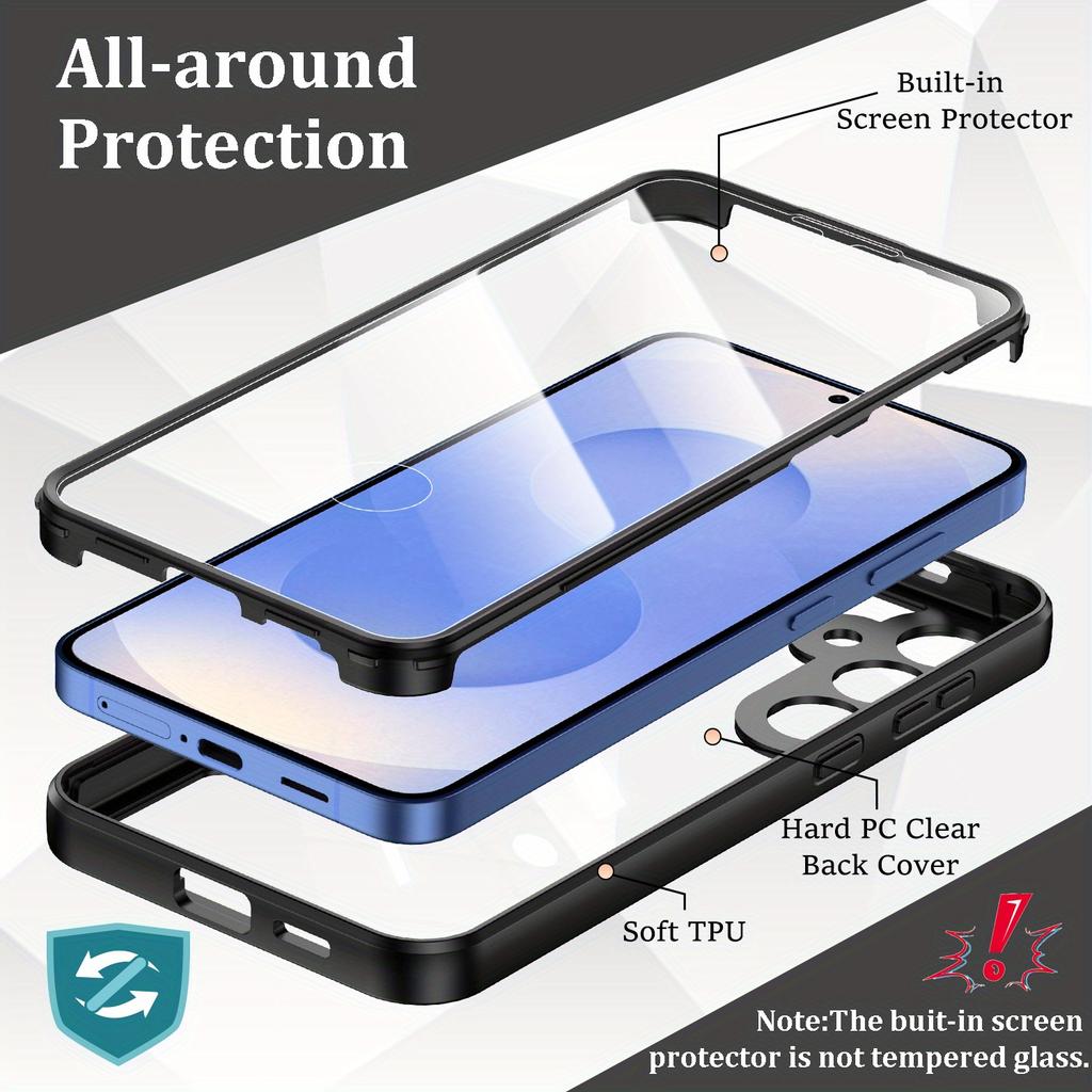 360 Full Body Transparent Phone Case For Samsung Galaxy S25 S24 S23 S22 S21 Ultra Screen Protector Cover For SAM A15 A14 A54 A53