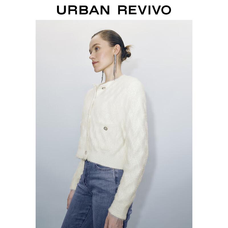 UR Women's Velvety Round Neck Cardigan