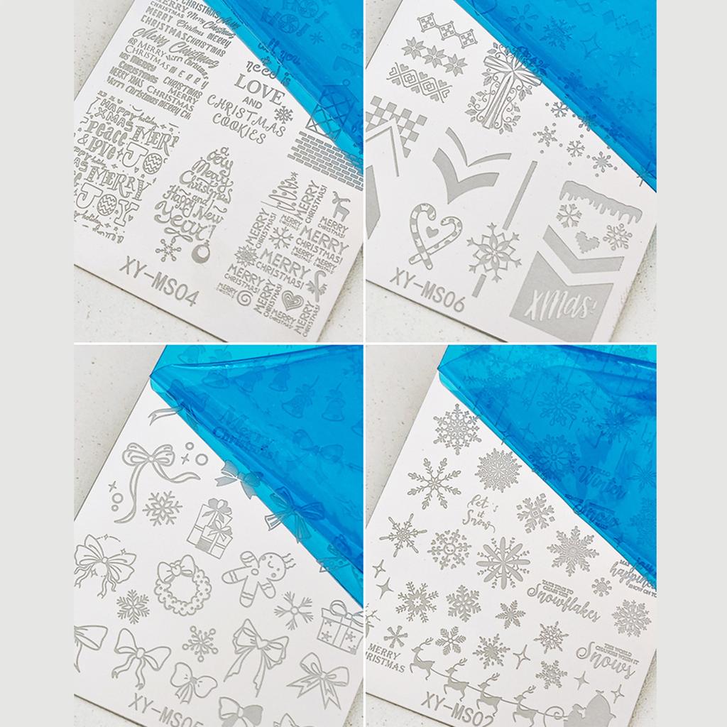 Nails Stamp Templates Christmas Series Nails Art Stamping Plates Snowflake Nails Plates Manicuring Print Stencils