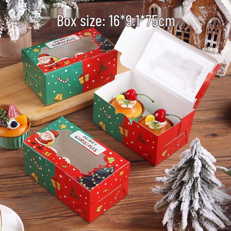 Christmas Clear Window Dessert & Cupcake Boxes