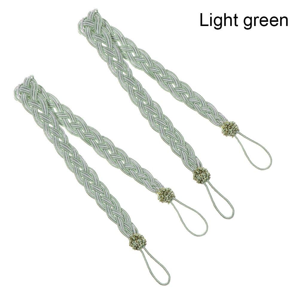 2Pcs/se Simple Curtain Buckle Straps Satin Rope Braided Curtain Tiebacks Practical Home Decor