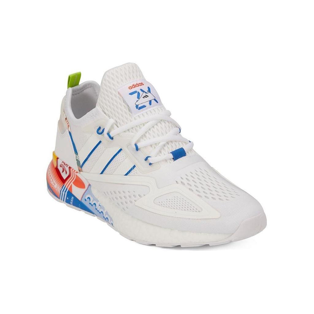 Adidas ZX 2K Boost Multi-Color Logos Unisex Sneakers White Cloud-White Blue GX2718