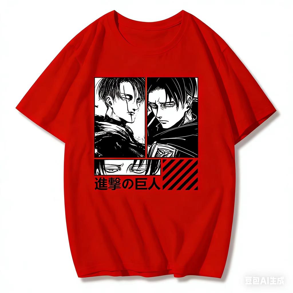 Attack On Titan Print Unisexs and Womens Cotton Tshirts 2026 Summer  Cartoon Pattern Loose Casual Shortsleeved Top