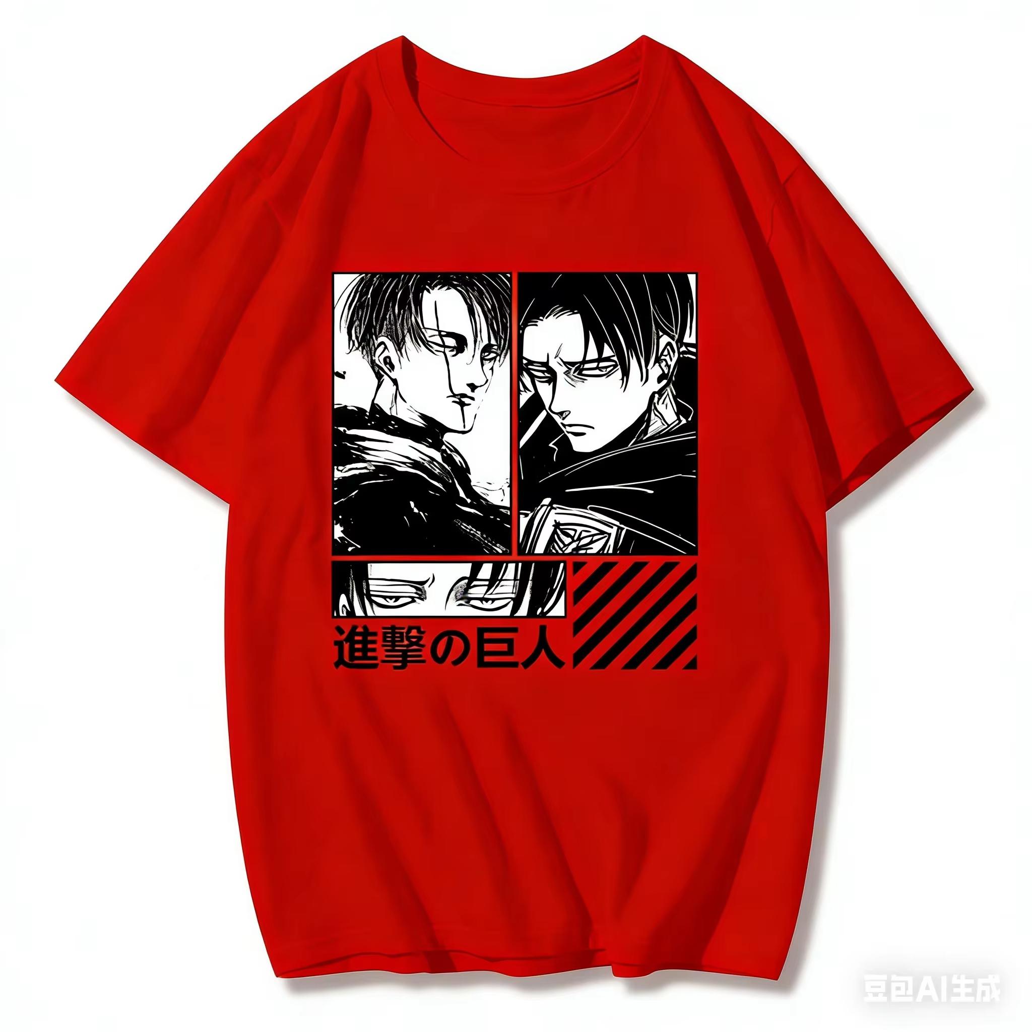 

Attack on Titan Print Unisexs and Womens cotton Tshirts 2026 summer Cartoon pattern Loose casual shortsleeved top S
