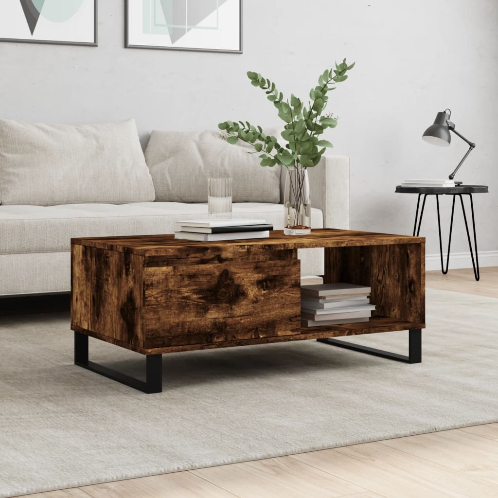 Coffee Table Smoked Oak 90x50x36.5 cm Particleboard