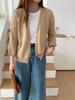 Knitted cardigan sweater loose casual lazy high sense solid color V-neck jacket women's thin spring and autumn trend