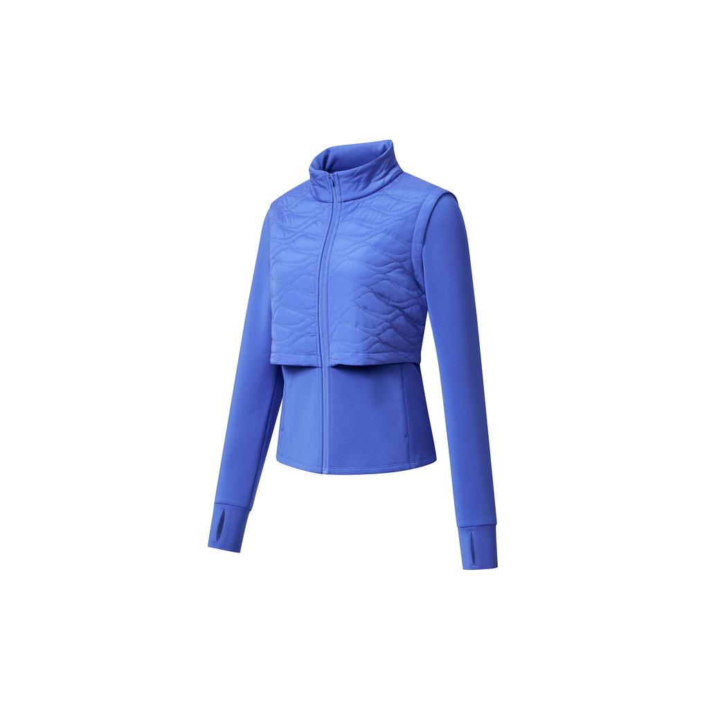 Saucony Solid Color Zip Collar Cotton Jacket Women jackets Vacation-Blue SC1230124A-BL07