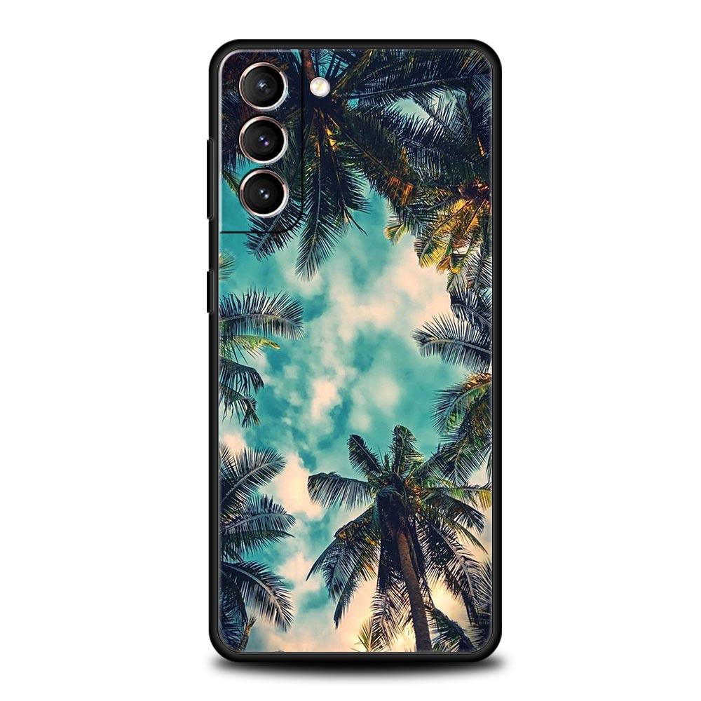 Custodia per Telefono Palma da Cocco per Samsung Galaxy S24 S23 S22 S20 Ultra S21 FE 5G S10 S9 Plus S10E S8 Cover Morbida