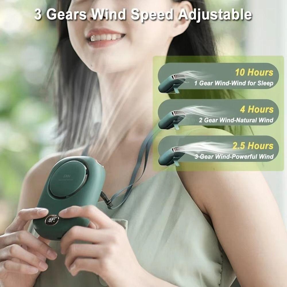 Adjustable Lanyard Neckband Fan USB Rechargeable Portable Mini Fan  Personal Cooling