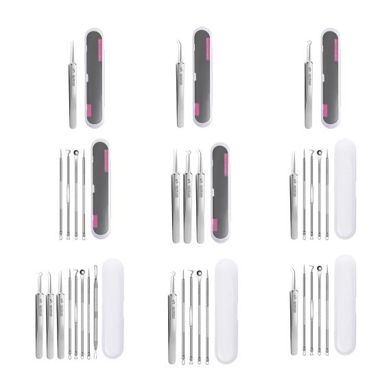 1 set Extractor de comedoane de lungă durată Textură netedă Kit durabil pentru puncte negre pentru acnee