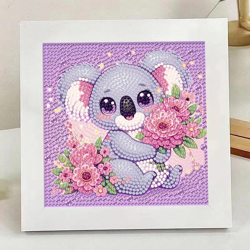 Crystal Clear Rhinestone Diamond Painting Cartoon Animal Children's Sticker Art Puzzle Toy DIY Decoration Display Artwork