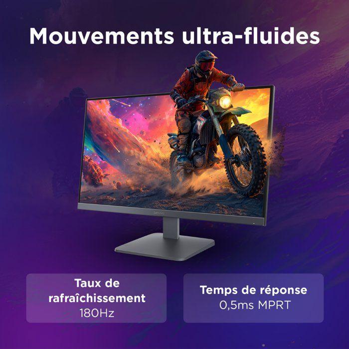 Ecran PC Gamer LENOVO LOQ 27Q-10 - 27 - QHD - 180Hz - Dalle IPS - 0,5ms - HDR10 - AMD FreeSync Premium