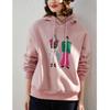 Bailuyu Damen Cartoon Bestickter Fleece Hoodie