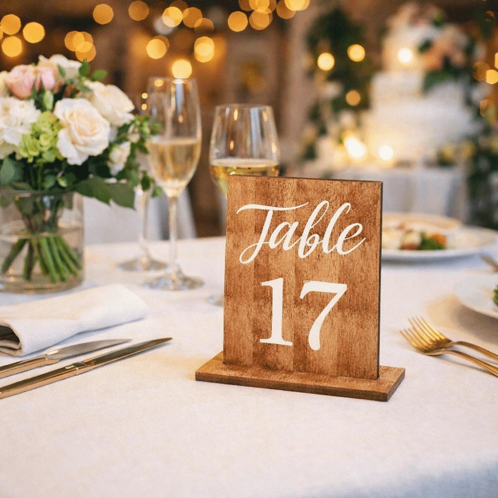 Durable Wooden Table Markers Double-Sided Table Number Signs Wedding Table Numbers  Dining Table