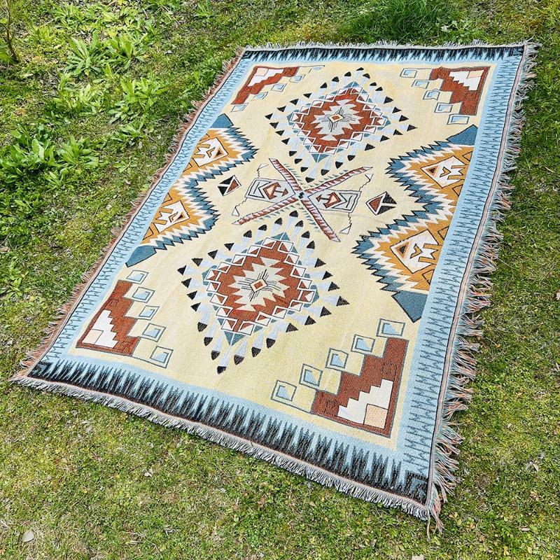 Wire Blanket Camping Blanket Picnic Blanket Sofa Blanket Multifunctional Ethnic Wave Western Asian Blanket Outdoor Blanket