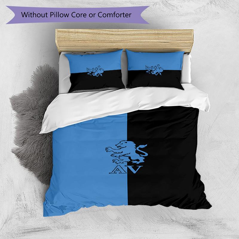 Set Lenzuola Stampato Aston Villa Football 3 Pezzi, Comodo Set Copripiumino per Camera da Letto Amico della Pelle