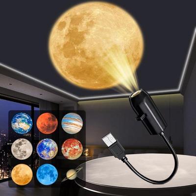 5V USB Plug In Planet Projection Lamp Indoor Ceiling Decoration Atmosphere Light Starry Sky Lamp Night Light Galaxy Projector