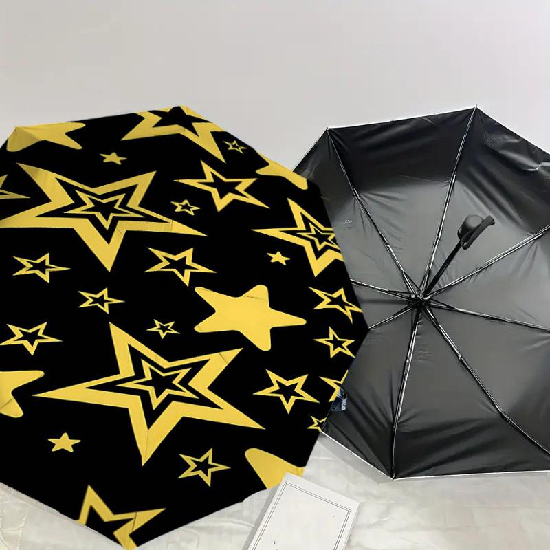 1PC Star Circle Umbrella-8-Rib Reinforced Portable Folding Travel Suitable for All Seasons Outdoor Daily Use-G385