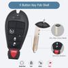 Replacement Key Fob Cover Case fit for 2008-2015 Dodge Ram 1500 2500 3500 Truck Chrysler Jeep Keyless Entry Remote Control Key Fob Shell