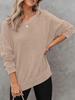 Women's Autumn New Style Crew Neck Long Sleeve Side Slit Checked Waistcoat T-Shirt