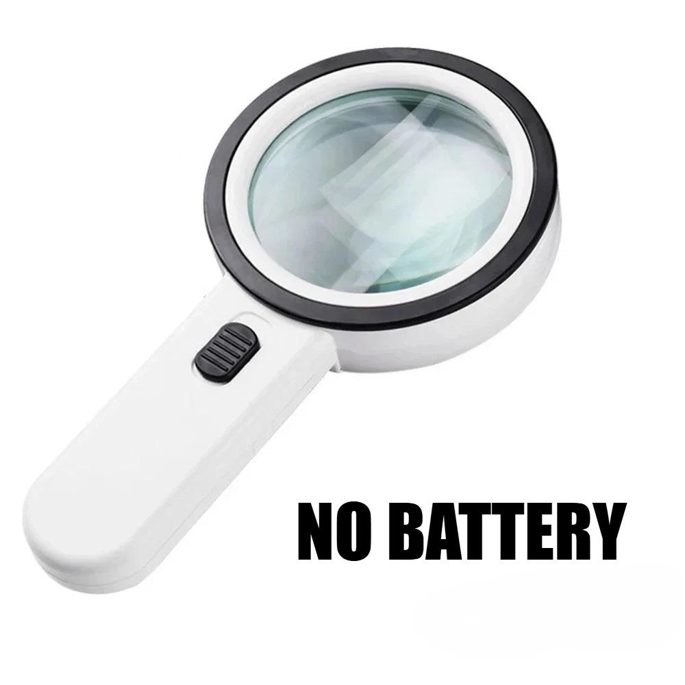 

30X Portable Handheld Magnifier with 12 LED Light and UV Light for Reading Jewelry and Watch Repair