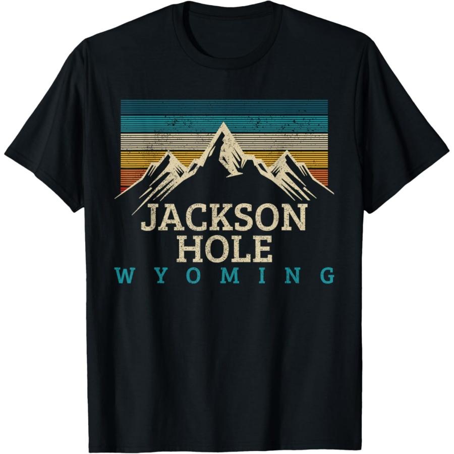Jackson Hole Wyoming Vintage Mountains Nature Souvenir Gift T-Shirt S