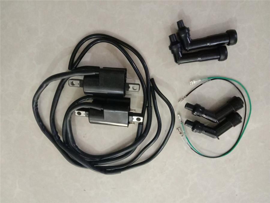 2Set For Honda Motorcycle CB350F CB400F CB550F CB500 CB550K Ignition Coil W/ Cap