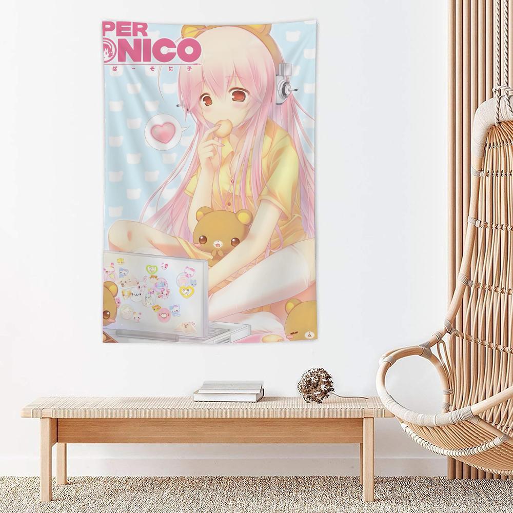 Cute Anime Super SSonico Tapestry Microfiber Wall Hanging For Bedroom Living Room Decor Outdoor Festival Garden Bar Background