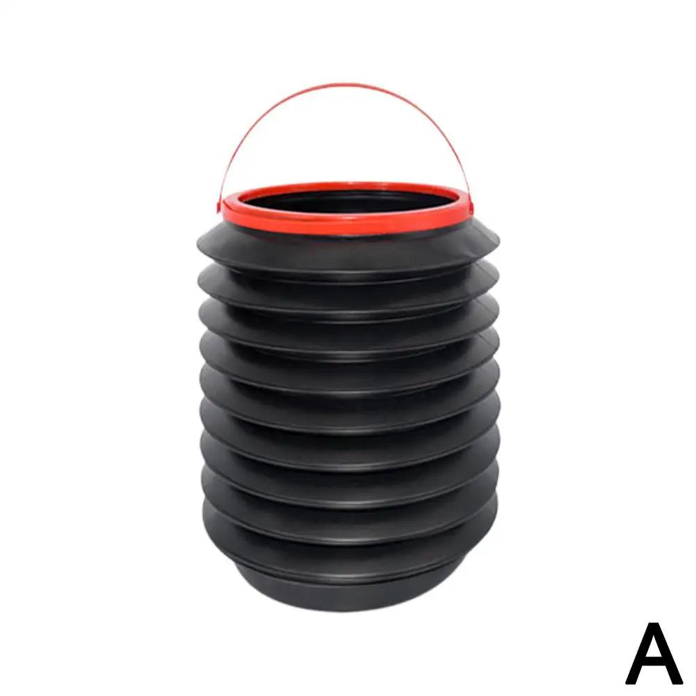 Trash Bin Garbage Can Car Wash Telescopic Bucket Folding Garbage Organizer Holder Trash Black Universal S0M8