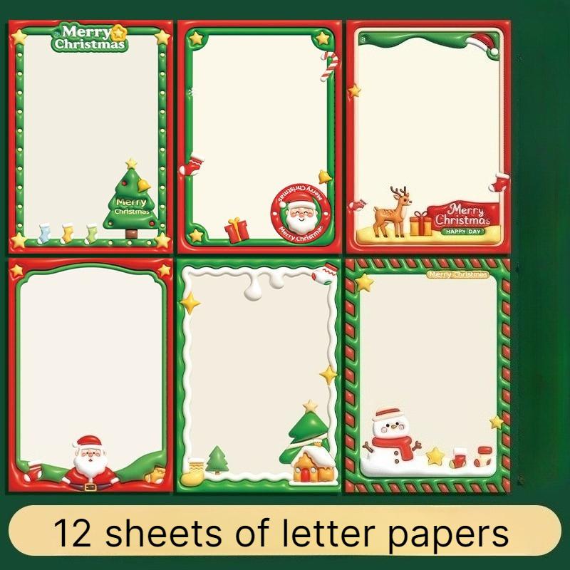 Christmas envelope and letter set, 3D three-dimensional greeting card, handwritten letter, gift decoration, high-end and creative