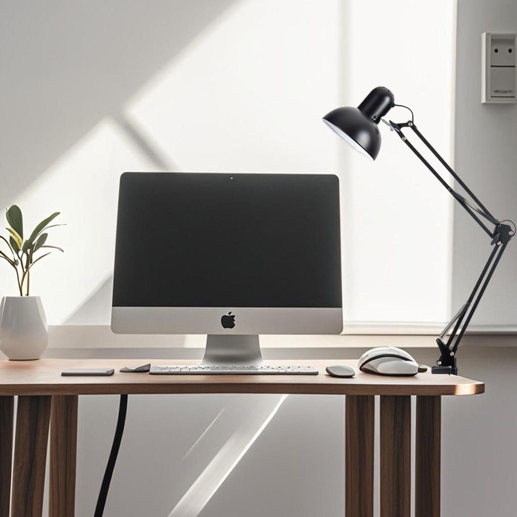 LED Adjustable Eye-Friendly Desk Lamp for Study, Reading, and Work with Long Arm and Clip, Ideal for Eyelash Extensions and Manicures.