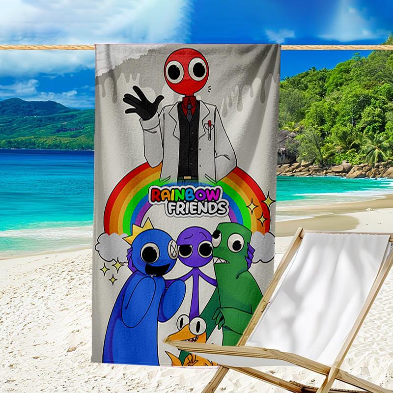 Proof Beach Towel with a Rainbow Friends1 Pattern - Soft,absorbent,quick-drying,machine Washable - Perfect for Swimming,camping,bathing