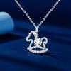 2026 Horse Zodiac Moissanite Pendant Necklace for Women – Elegant Diamond-Inlaid New Year Gift