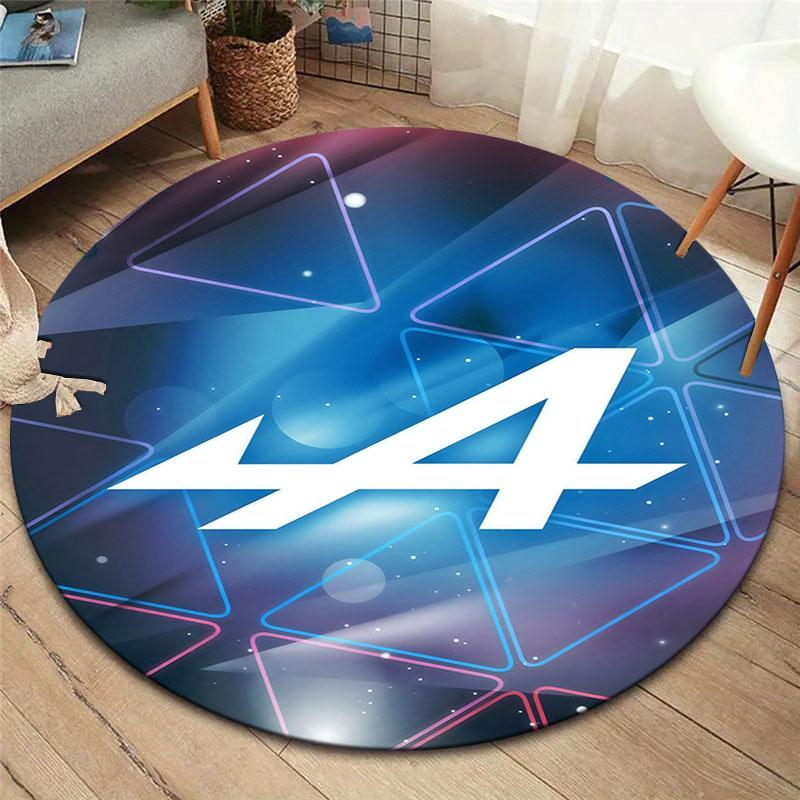 Alpine F1 Round Area Rug,Carpet Rug for Living Room Bedroom Sofa Playroom Decor,Non-slip Floor Mat