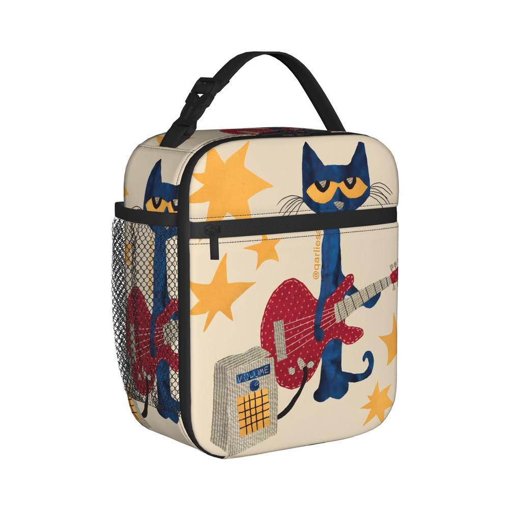 Pete The Cat Insulated Lunch Bag for Men Women Food Container Reusable Thermal Cooler Lunch Box For Picnic