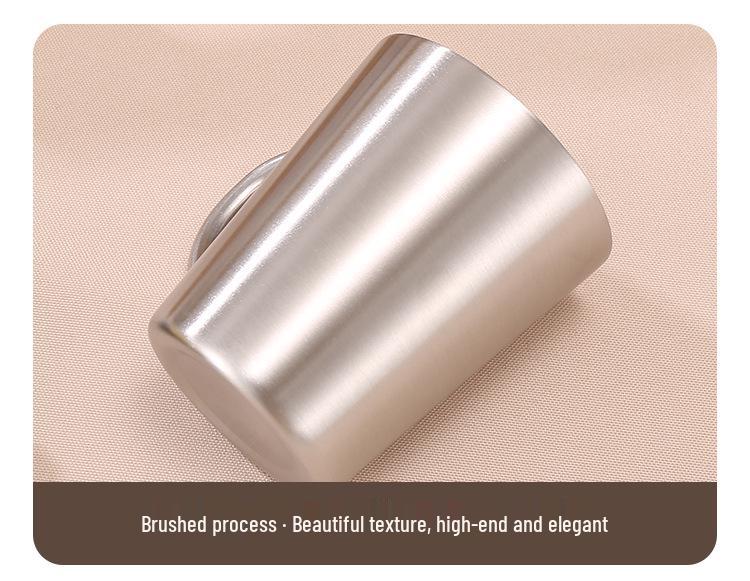 Korean Style 304 Stainless Steel Double Wall Beer Mug with Handle, Heat-Insulated, Anti-Scald for Household Use.