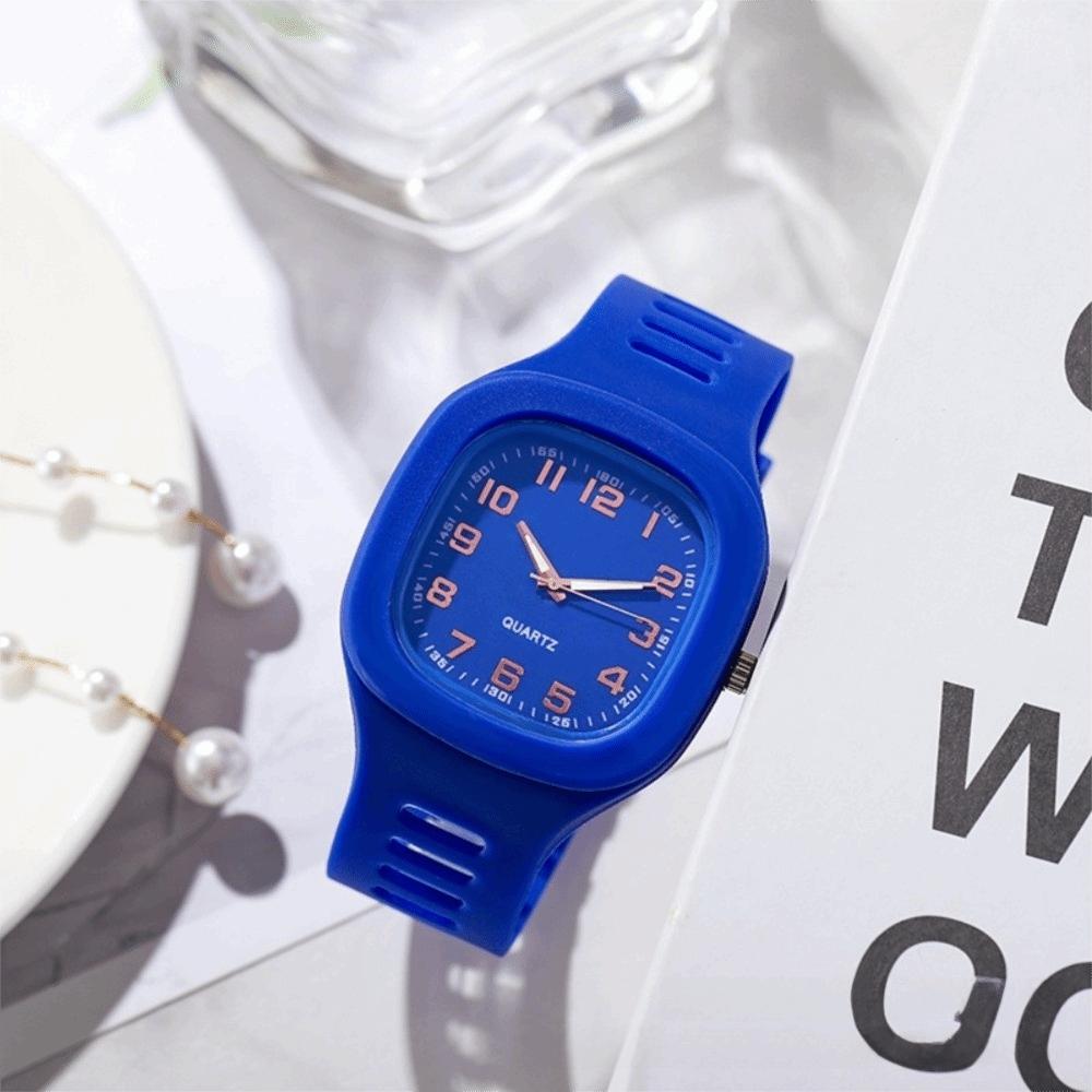 Silicone Strap Square Watch Square Wrist Watch INS Analog Watch Students