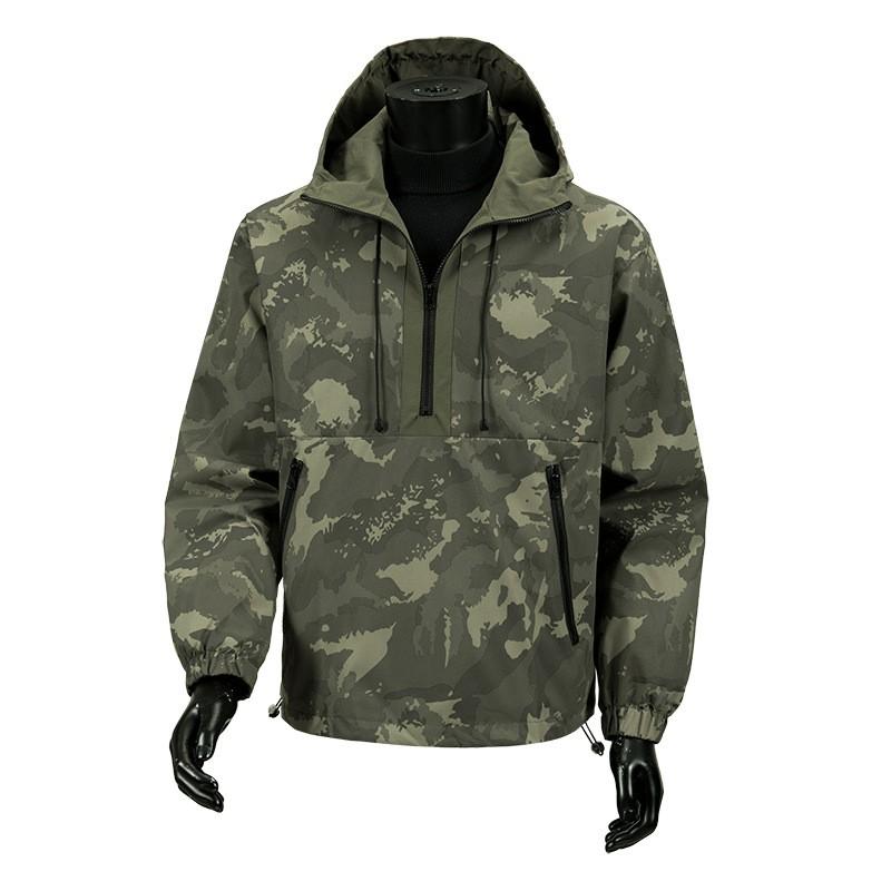 Casual Hooded Work Jacket Teen Boys Waterproof Windproof Loose Fit Outerwear