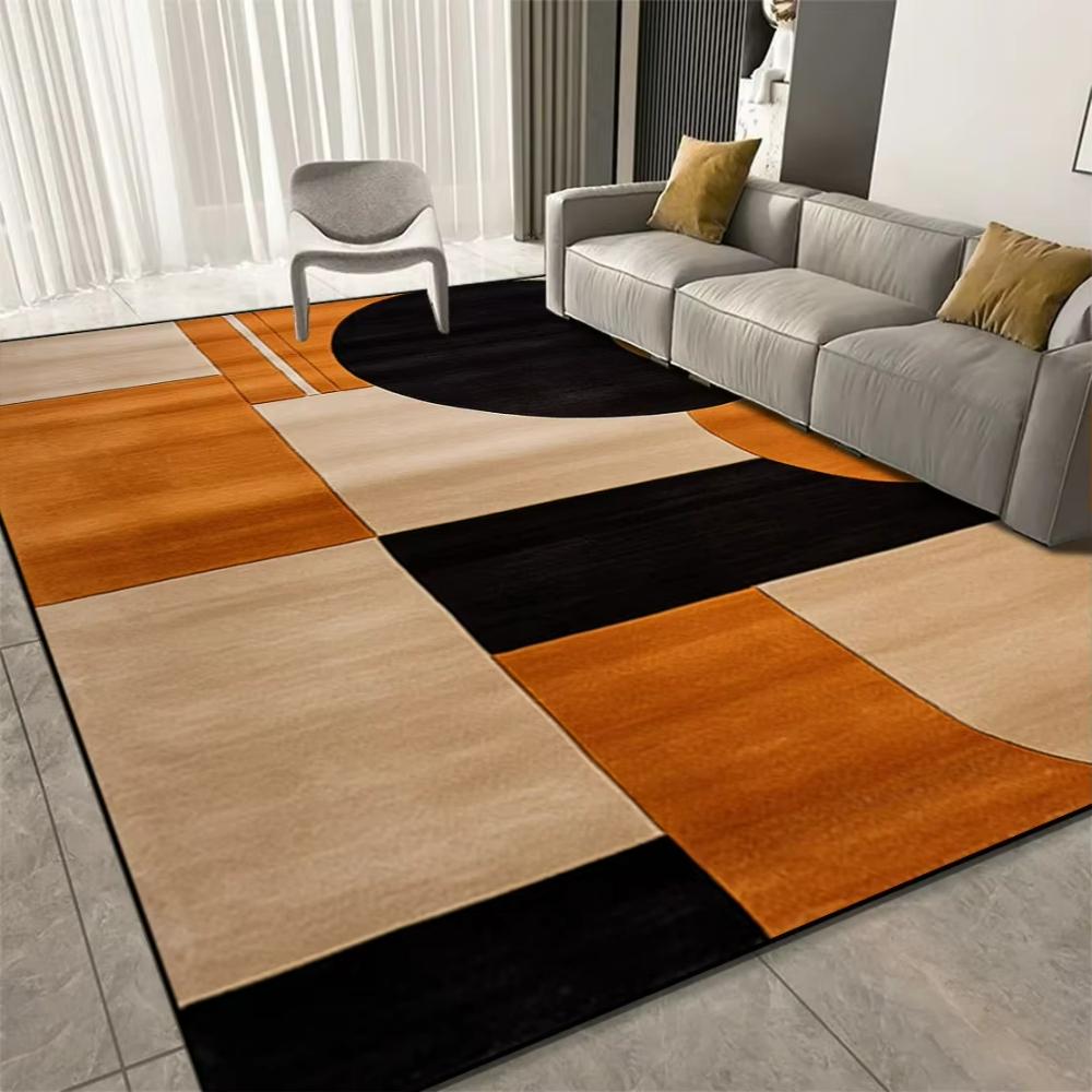 

Luxury Orange Geometric Print Carpet Living Room Decor Sofa Rug Bedroom Bedside Rug Kitchen Dining Coffee Table Floor Mat 40x60cm