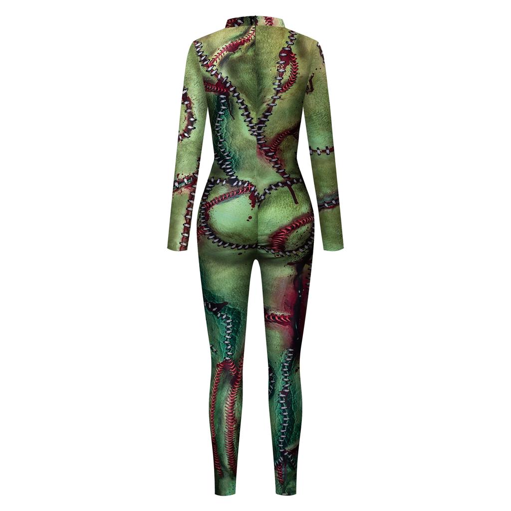 Fall Halloween Bloody Nurse Jumpsuit Digital Print New Tights