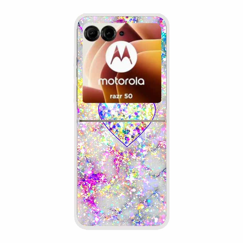 For Motorola Razr 50 Ultra Case Plastic Hard Painted Cartoon Transparent Back Cover Case for Motorola Razr 50 5G Hard PC Case 50