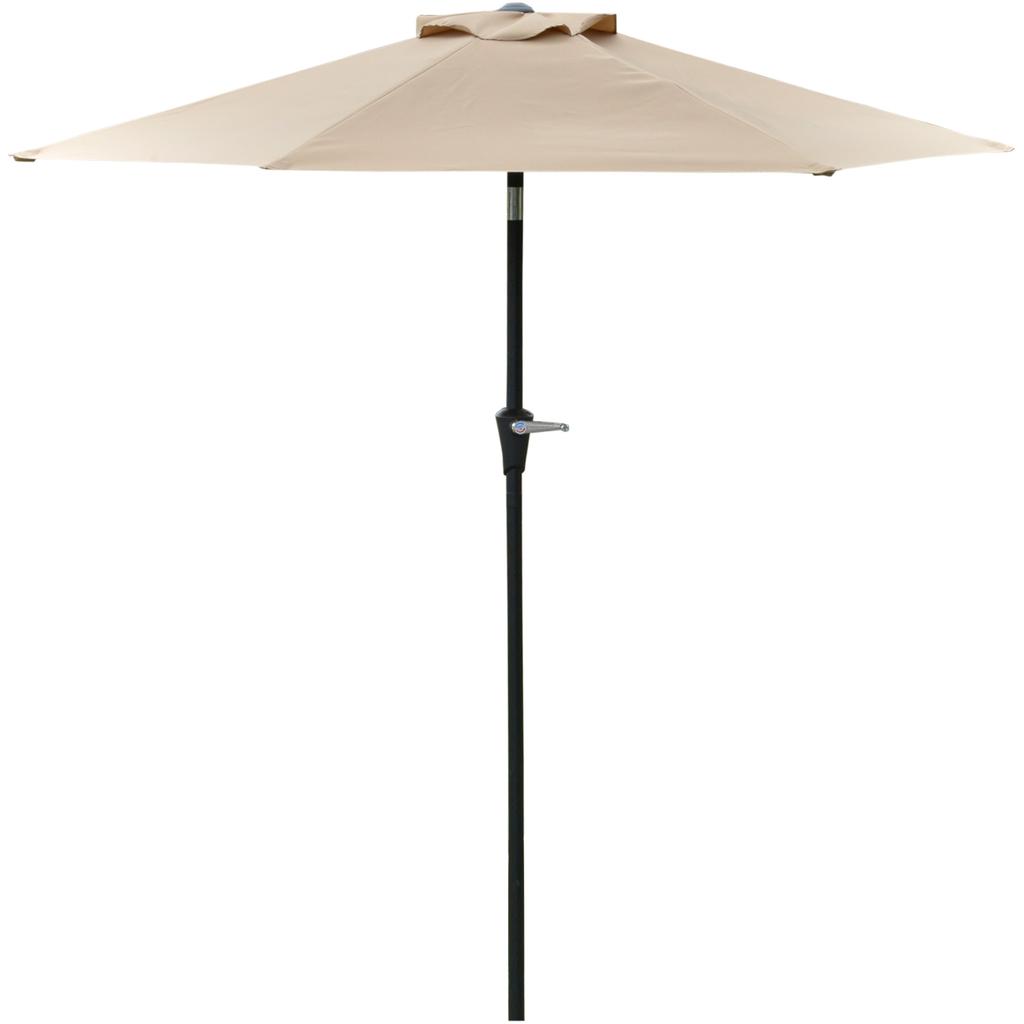 Garden Umbrella Straight Hexagonal Tilted Umbrella Diameter 2.3 X Height 2.16 M Metal High Density Polyester Beige