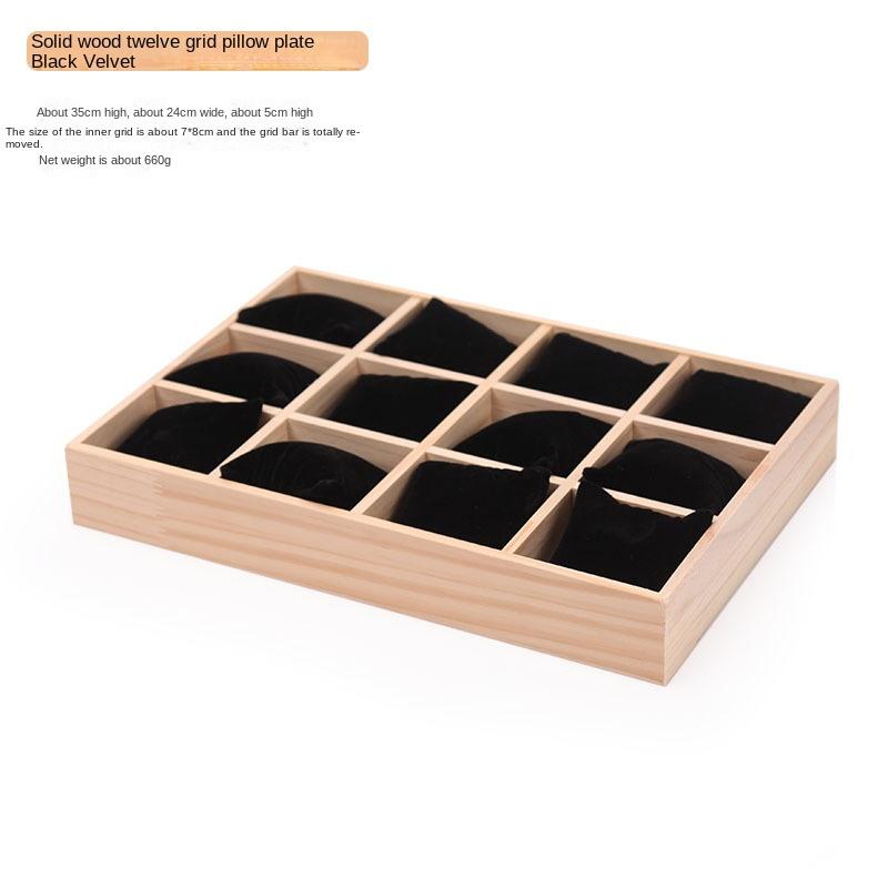 

Solid Wood 12 Digit Pillow Plate Watch Bracelet Storage Display Frame - Elegant Organizer for Timepieces And Accessories