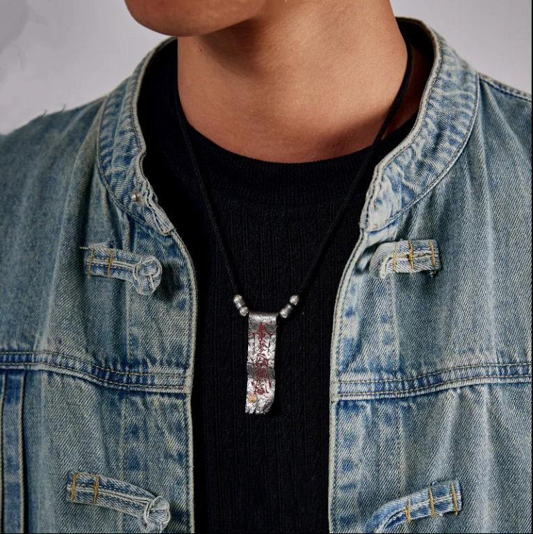 Ling Meditation Curse Pendant Chinese Wind Yin Yang Gossip Body Protection Transshipment Pendant Necklace Guochao Sweater Chain