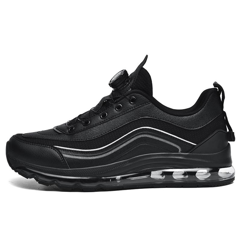 

Quick-Lacing Leather Sneakers Men Air Cushion Sports Shoes Plus Big Size 48 49 Autumn Winter Zapatillas Deportivas Hombre 39