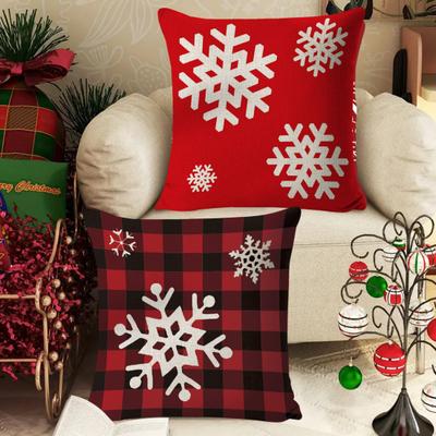 45x45CM Christmas Pillow Cover Merry Xmas Snowflake Letter Print Throw Pillow Case Sofa Bedroom Decorative Square Cushion Cover