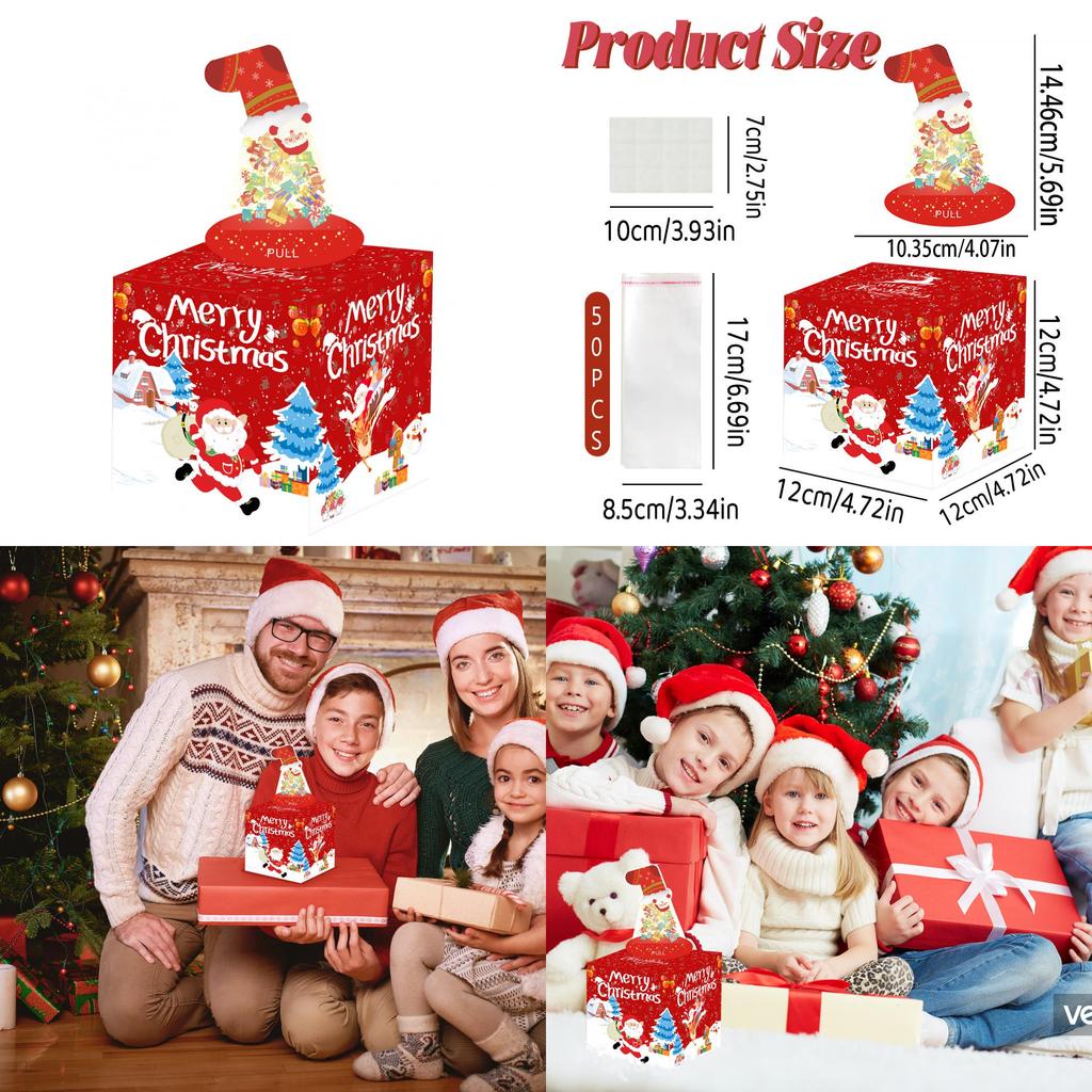 Party Christmas Decor Red Christmas Sock Pattern Gift Box For Gift Presentation