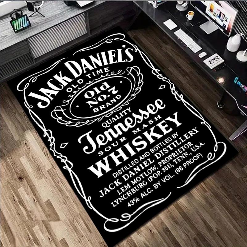 Jack Daniel's Whiskey  Carpet Office Decorative Carpet For Living Room Bedroom Door Mat Floor Rug Computer Chair Area Rug